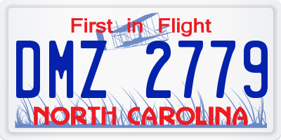 NC license plate DMZ2779