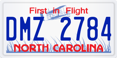 NC license plate DMZ2784