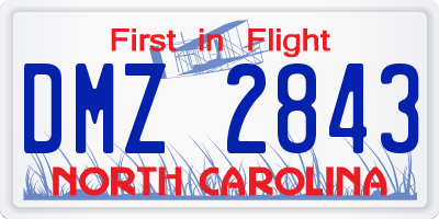 NC license plate DMZ2843