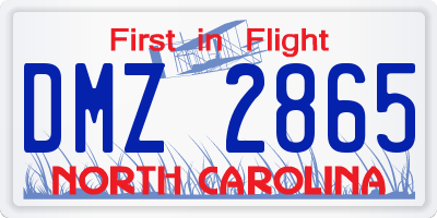 NC license plate DMZ2865