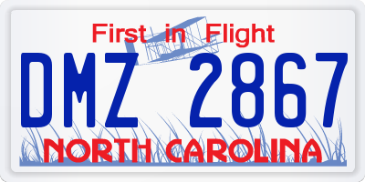 NC license plate DMZ2867