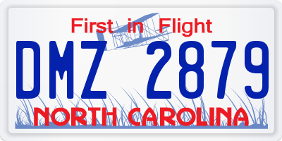 NC license plate DMZ2879