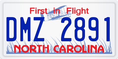 NC license plate DMZ2891