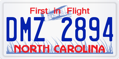 NC license plate DMZ2894