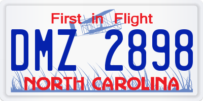 NC license plate DMZ2898