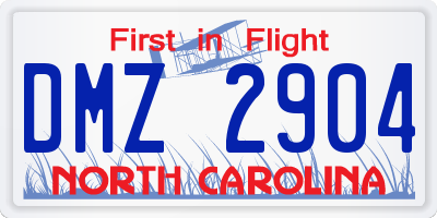 NC license plate DMZ2904