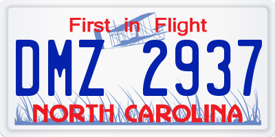 NC license plate DMZ2937