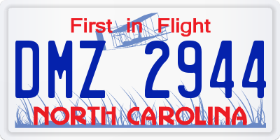 NC license plate DMZ2944