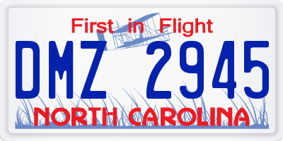 NC license plate DMZ2945