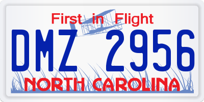 NC license plate DMZ2956