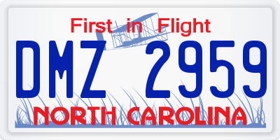 NC license plate DMZ2959