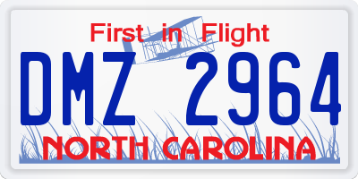 NC license plate DMZ2964