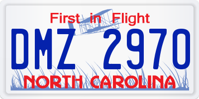 NC license plate DMZ2970
