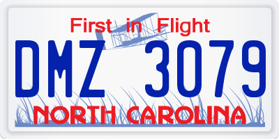 NC license plate DMZ3079