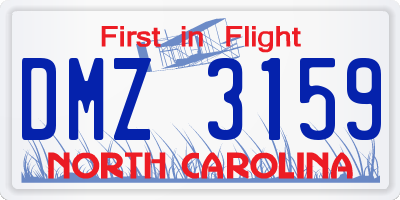 NC license plate DMZ3159