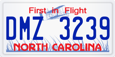 NC license plate DMZ3239