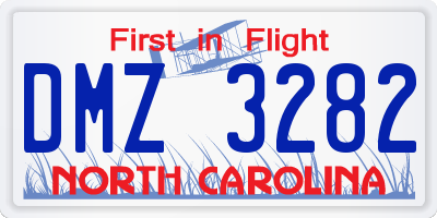 NC license plate DMZ3282