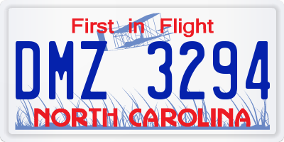 NC license plate DMZ3294