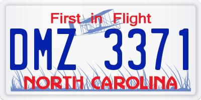 NC license plate DMZ3371