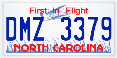 NC license plate DMZ3379