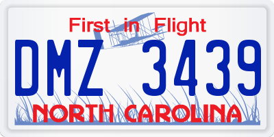 NC license plate DMZ3439