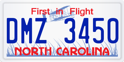 NC license plate DMZ3450