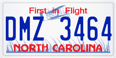 NC license plate DMZ3464
