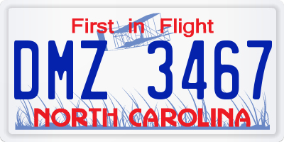 NC license plate DMZ3467