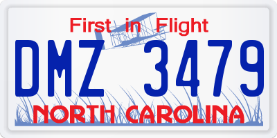 NC license plate DMZ3479