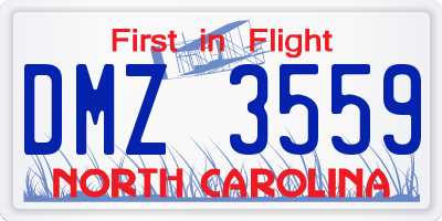 NC license plate DMZ3559