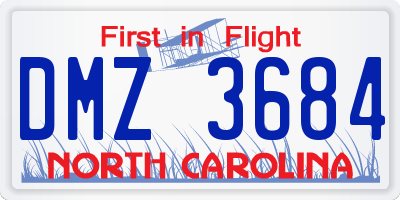 NC license plate DMZ3684