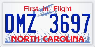 NC license plate DMZ3697