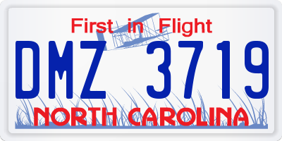 NC license plate DMZ3719