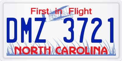 NC license plate DMZ3721