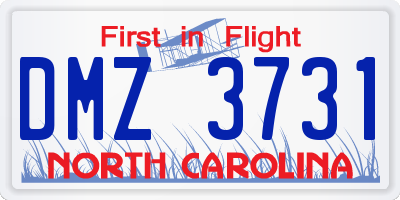 NC license plate DMZ3731