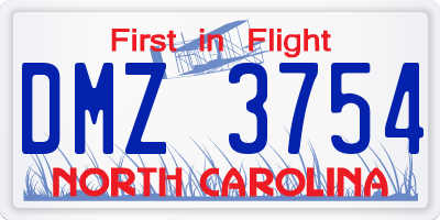 NC license plate DMZ3754