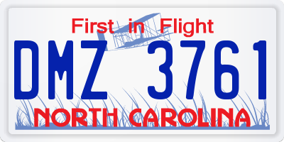 NC license plate DMZ3761