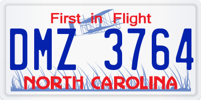 NC license plate DMZ3764