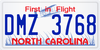 NC license plate DMZ3768