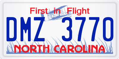 NC license plate DMZ3770