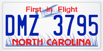 NC license plate DMZ3795