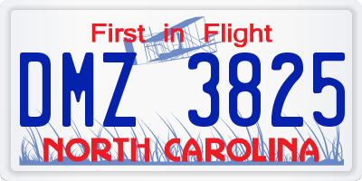 NC license plate DMZ3825