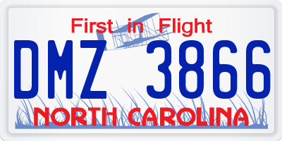 NC license plate DMZ3866