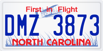 NC license plate DMZ3873