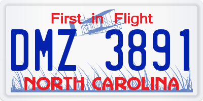 NC license plate DMZ3891