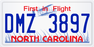 NC license plate DMZ3897