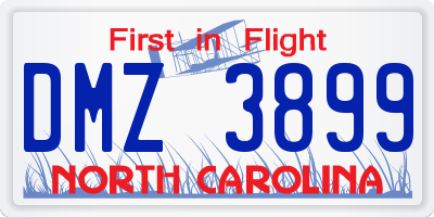 NC license plate DMZ3899