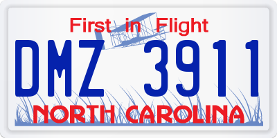 NC license plate DMZ3911
