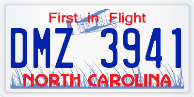 NC license plate DMZ3941