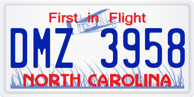 NC license plate DMZ3958
